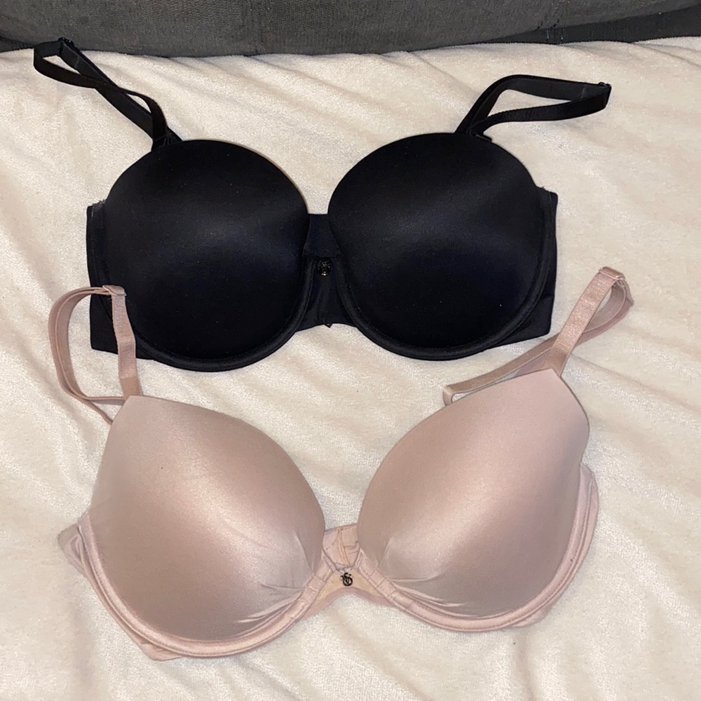 2 Victoria’s Secret 34 D bras. Tan and Black